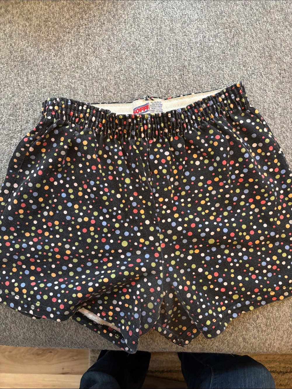 Soffe Black Bike Shorts with Multicolor Polka Dots